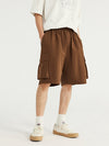 Brown Crepe Fabric Style Cargo Shorts 3