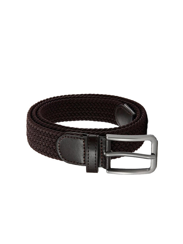 Brown Elastic Braided Belt