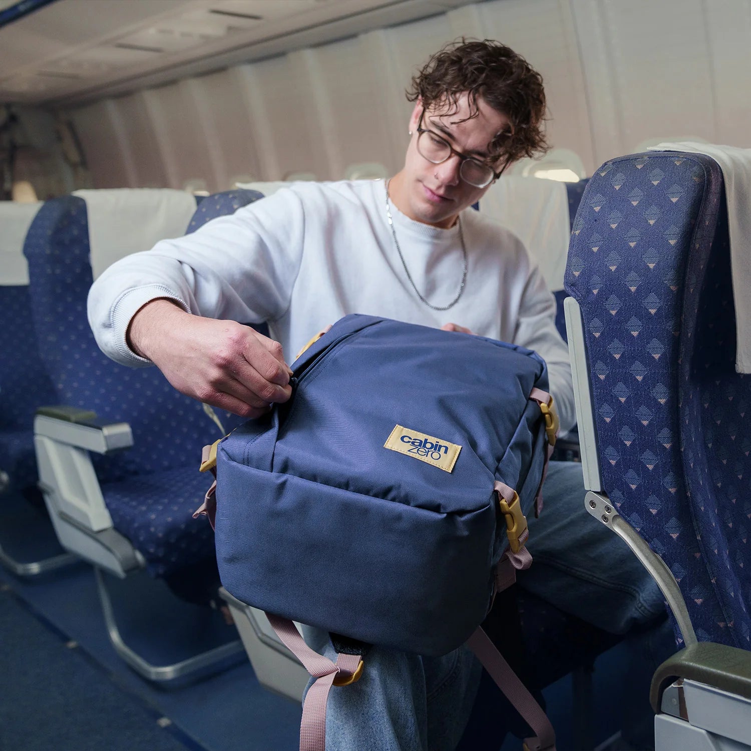 Cabinzero Classic Backpack 36L in Shibori Blue Color