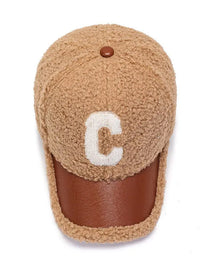 "C" Faux Wool Baseball Cap 3