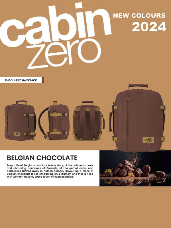 Cabinzero Classic 28L Backpack in Belgian Chocolate Color