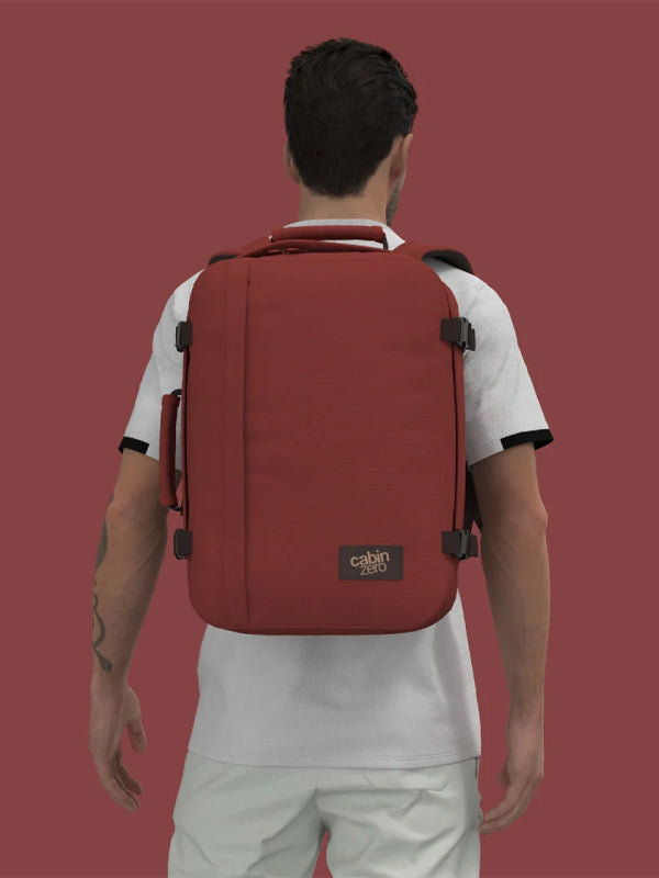 cabinzero classic 36l travel laptop backpack Cabinzero Classic 36L Backpack in Sangria Red Color – THIS IS FOR HIM