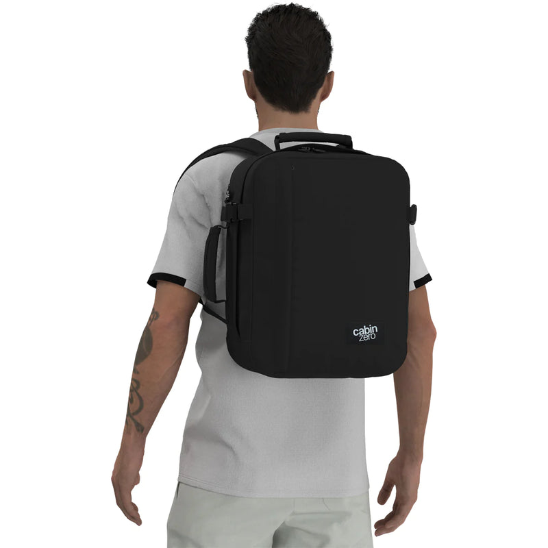 Cabinzero Classic Tech Backpack 28L in Absolute Black Color 14