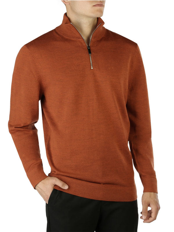 Calvin Klein Half-Zip Pullover in Brown Color