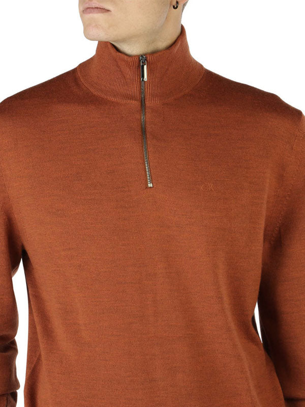Calvin Klein Half-Zip Pullover in Brown Color 3