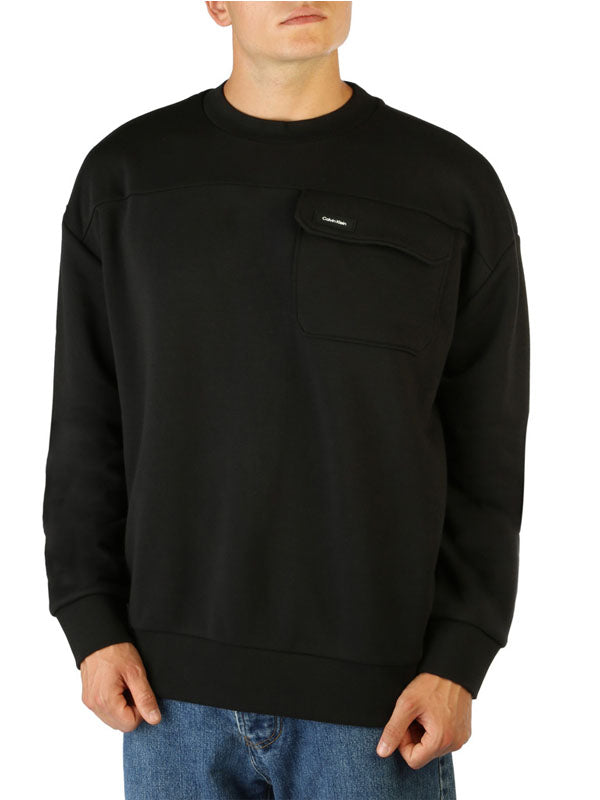 Calvin Klein Sweater with Pocket in Black Color