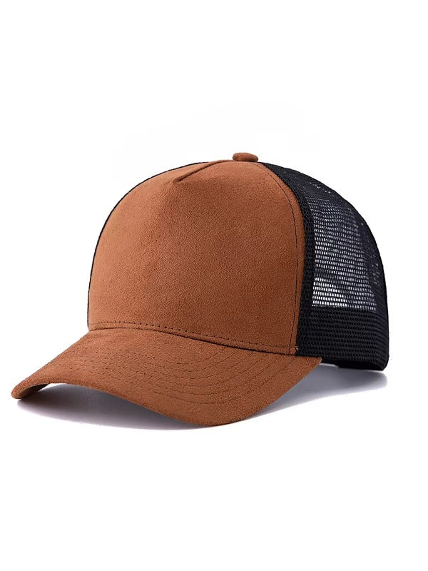 Camel Curved Brim Trucker Cap