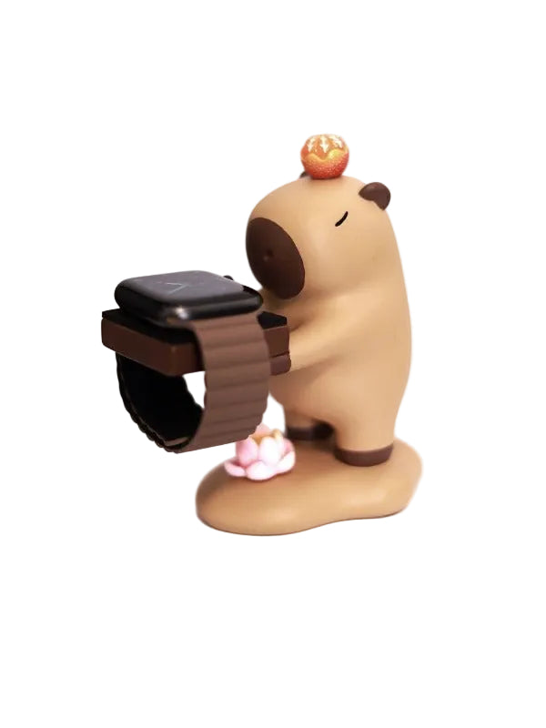 Capybara Apple Watch Charger Stand Desk Organizer (Lotus+Orange)