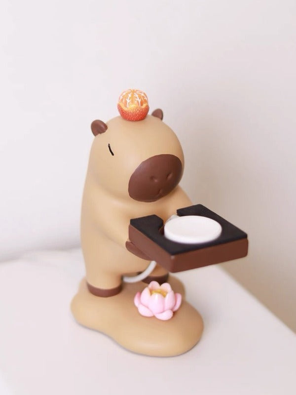 Capybara Apple Watch Charger Stand Desk Organizer (Lotus+Orange) 2
