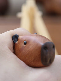 Capybara Handcrafted Wood Ornament (with 3 Oranges) 2