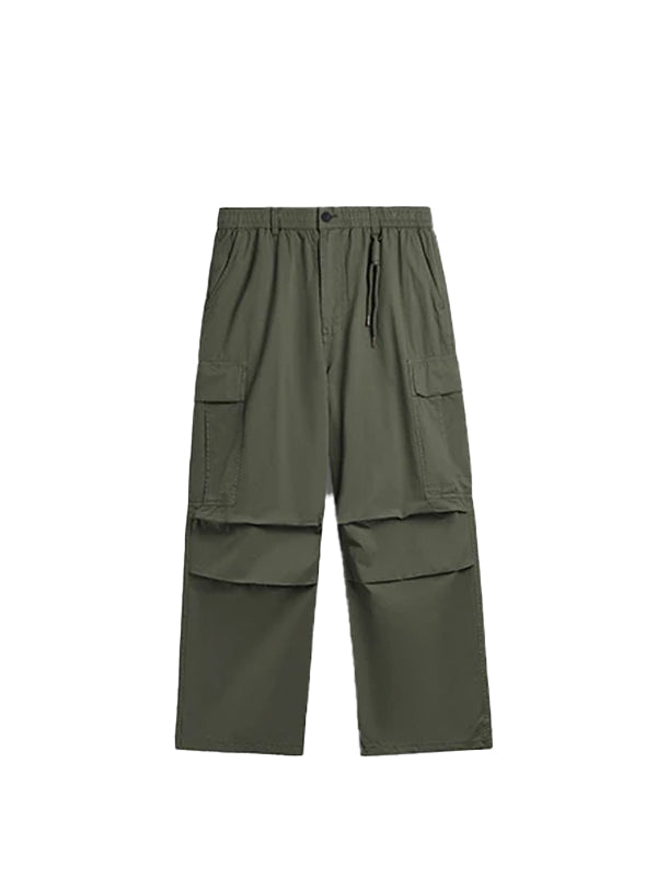 Cargo Pants with Knotted Deco Ring in Army Green Color