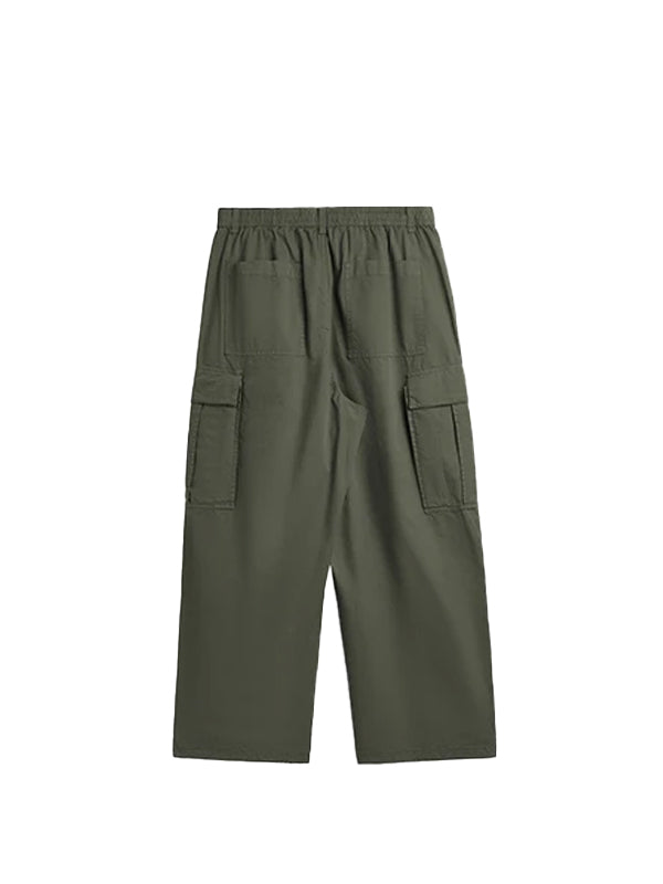 Cargo Pants with Knotted Deco Ring in Army Green Color 2