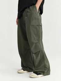 Cargo Pants with Knotted Deco Ring in Army Green Color 5