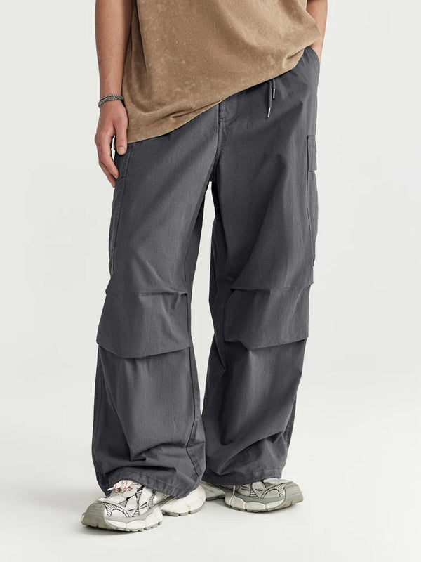 Cargo Pants with Knotted Deco Ring in Grey Color  2