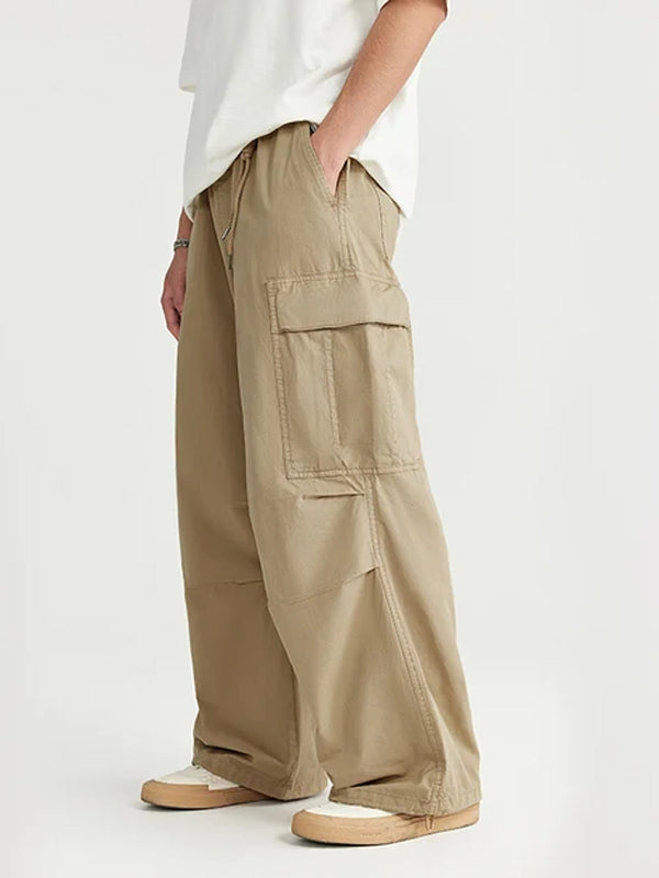 Cargo Pants with Knotted Deco Ring in Khaki  Color   3