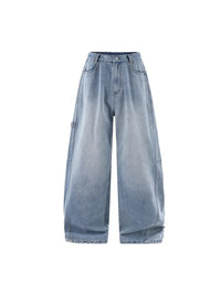 Cargo Wide Leg Vintage Washed Jeans