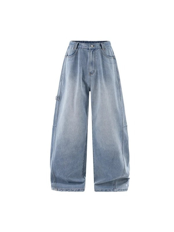 Cargo Wide Leg Vintage Washed Jeans