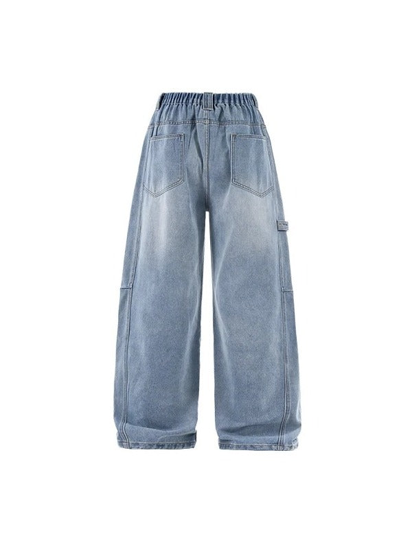 Cargo Wide Leg Vintage Washed Jeans 4