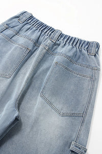 Cargo Wide Leg Vintage Washed Jeans 7