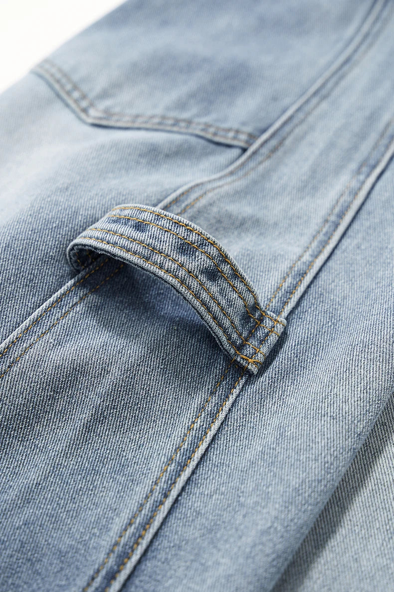 Cargo Wide Leg Vintage Washed Jeans 8