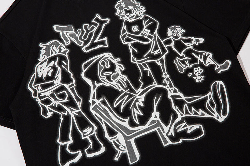Cartoon Streetstyle T-Shirt in Black Color 3