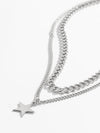 Chain with Stars Pendant Necklace Set in Silver Color 4