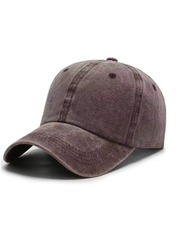 Coffee Plain Washed Baseball Cap