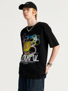 Colorful Weekend Sunflower T-Shirt in Black Color 5