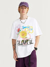 Colorful Weekend Sunflower T-Shirt in White Color 5