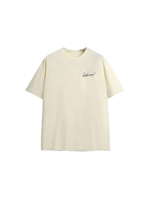 Control Yourself Linen Jersey T-Shirt in Beige Color