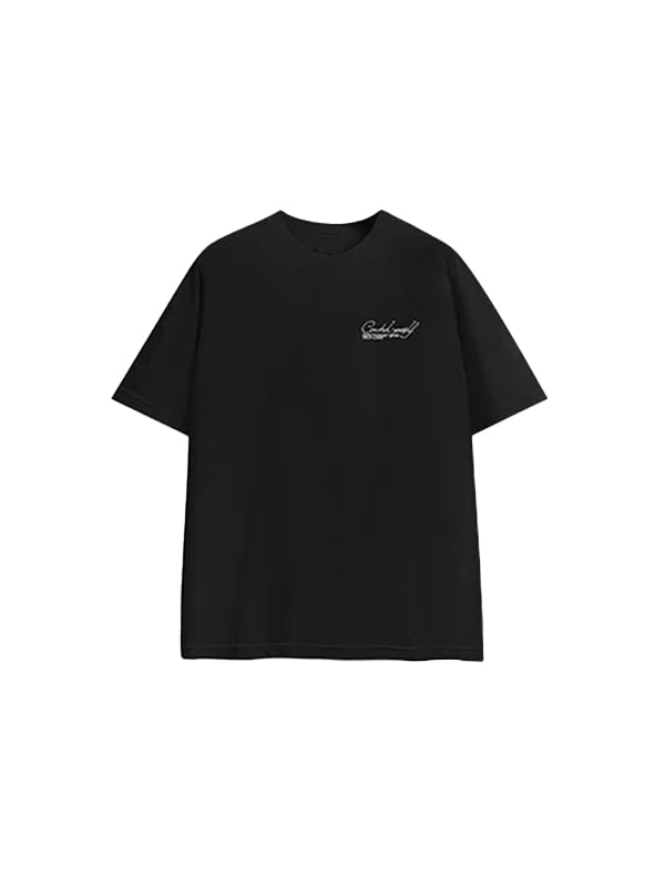 Control Yourself Linen Jersey T-Shirt in Black Color