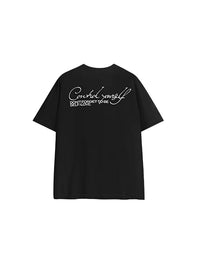 Control Yourself Linen Jersey T-Shirt in Black Color 2