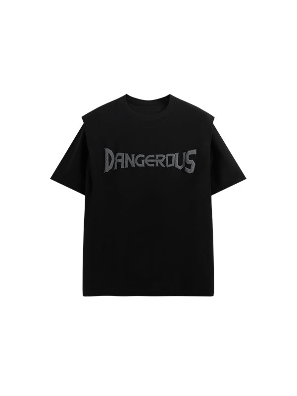 "DANGEROUS" Puffer Print T-Shirt in Black Color - THIS IS FOR HIM