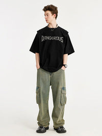 "DANGEROUS" Puffer Print T-Shirt in Black Color - THIS IS FOR HIM