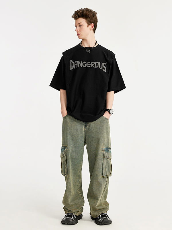 "DANGEROUS" Puffer Print T-Shirt in Black Color - THIS IS FOR HIM