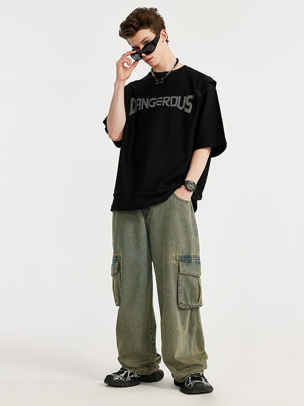 "DANGEROUS" Puffer Print T-Shirt in Black Color - THIS IS FOR HIM