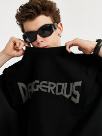 "DANGEROUS" Puffer Print T-Shirt in Black Color - THIS IS FOR HIM