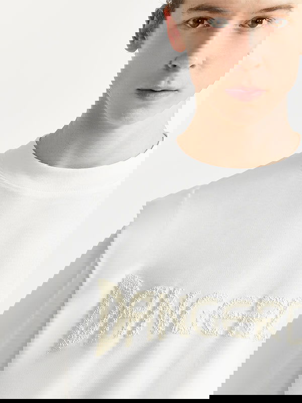 "DANGEROUS" Puffer Print T-Shirt in White Color - THIS IS FOR HIM