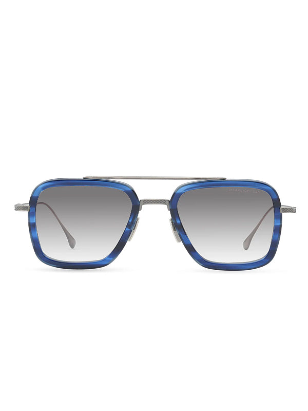 DITA FLIGHT.006 Sunglasses in Blue Swirl-Antique Silver Color 2