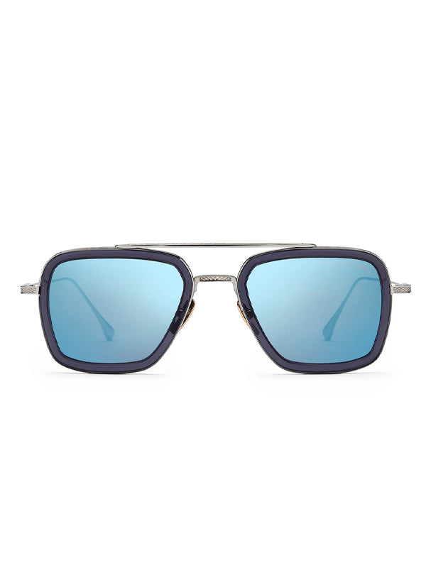 DITA FLIGHT.006 Sunglasses in Smoke Grey Crystal-Black Palladium With Grey-Blue Mirror Lens Color 2