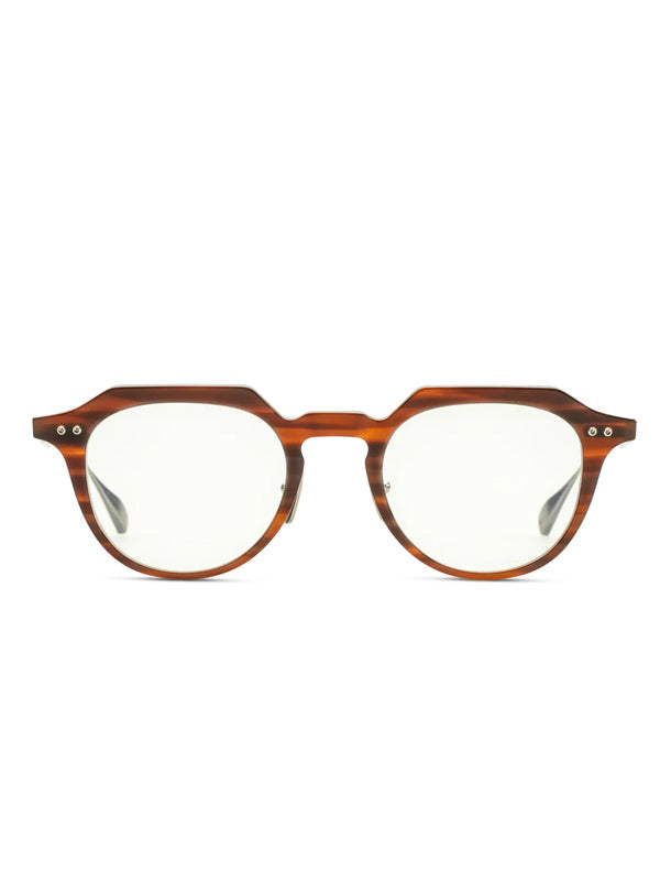 DITA OKU Optical in Chestnut Swirl-Antique Silver Color 2