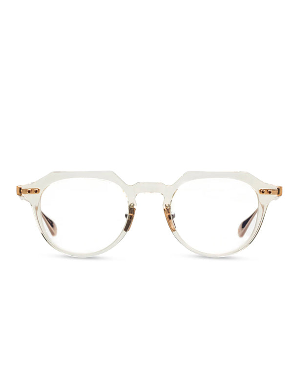 DITA OKU Optical in Vintage Clear-White Gold Color 2