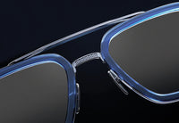 DITA FLIGHT.006 Sunglasses in Blue Swirl-Antique Silver Color 4