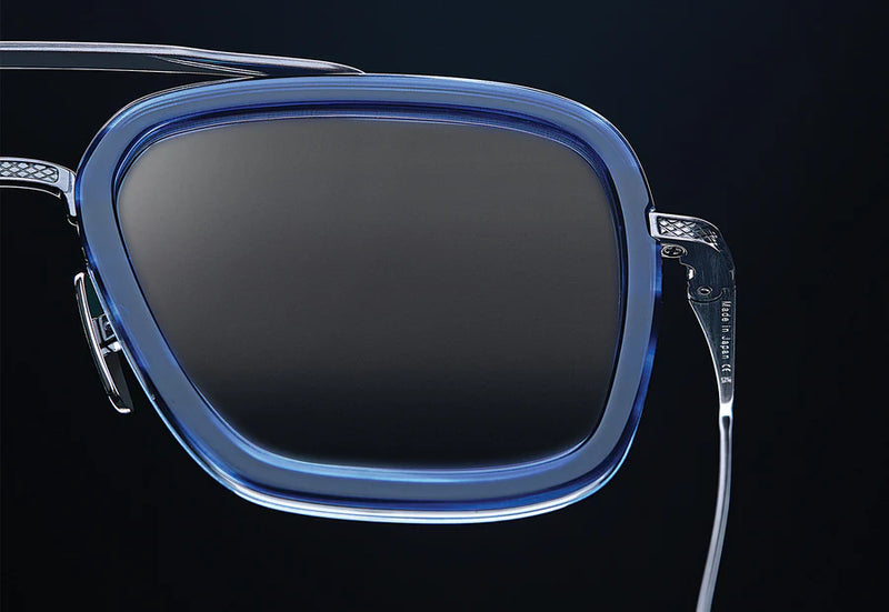 DITA FLIGHT.006 Sunglasses in Blue Swirl-Antique Silver Color 5