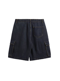 Dark Blue Cargo Denim Shorts 2