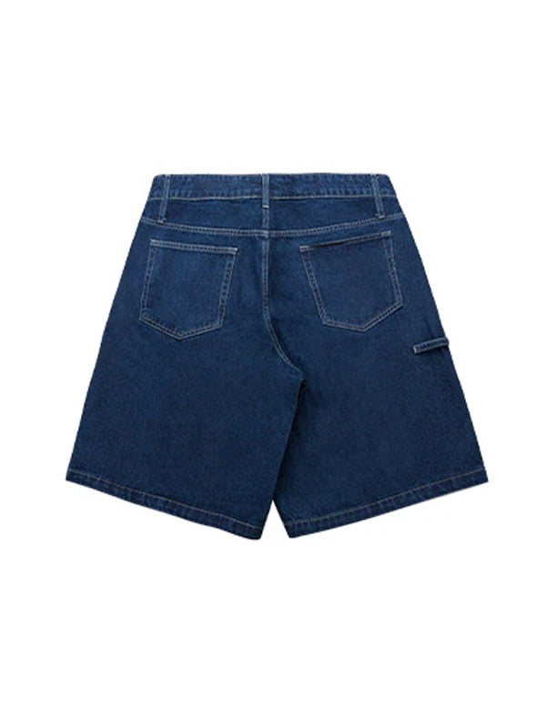 Dark Blue Denim Shorts 5