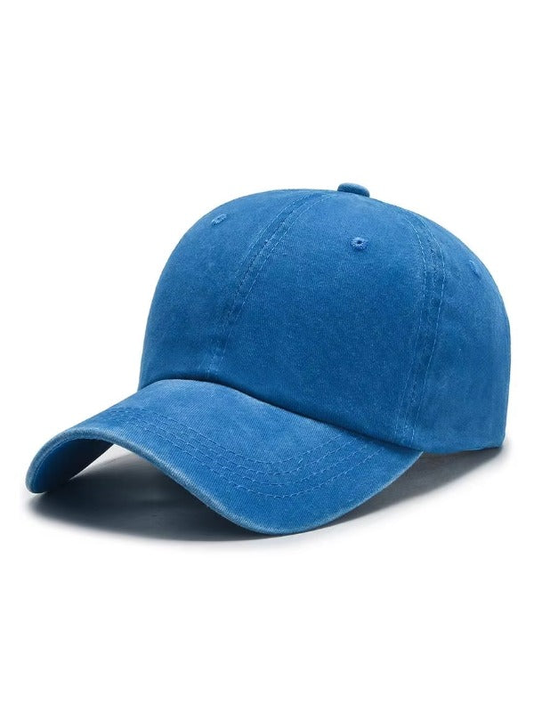 Dark Blue Plain Washed Baseball Cap