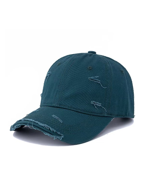Dark Green Distressed Washed Baseball Cap
