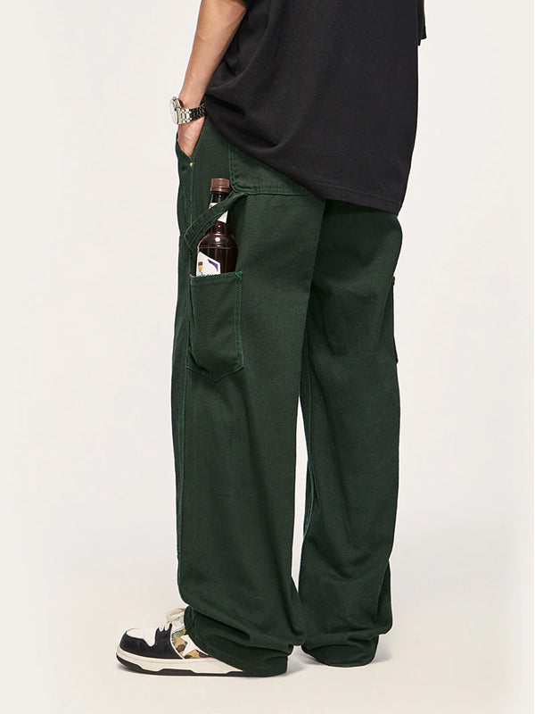 Dark Green Straight Leg Cargo Pants 3