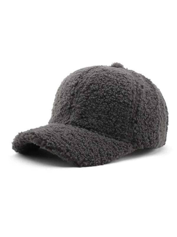 Dark Grey Artificial Wool Cap